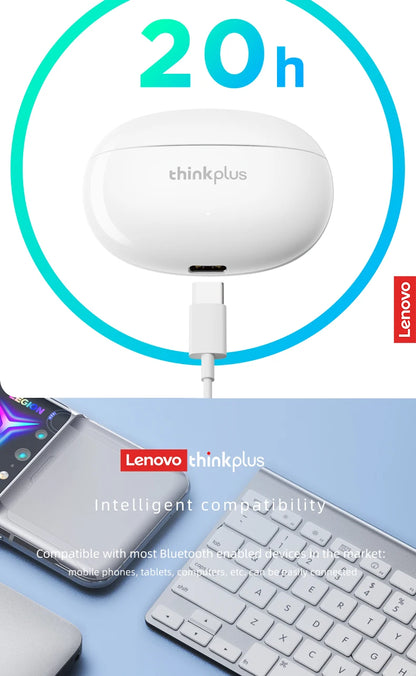 Auriculares Lenovo XT88 TWS – BT 5.3, HiFi, Redução de Ruído, Touch, Microfone
