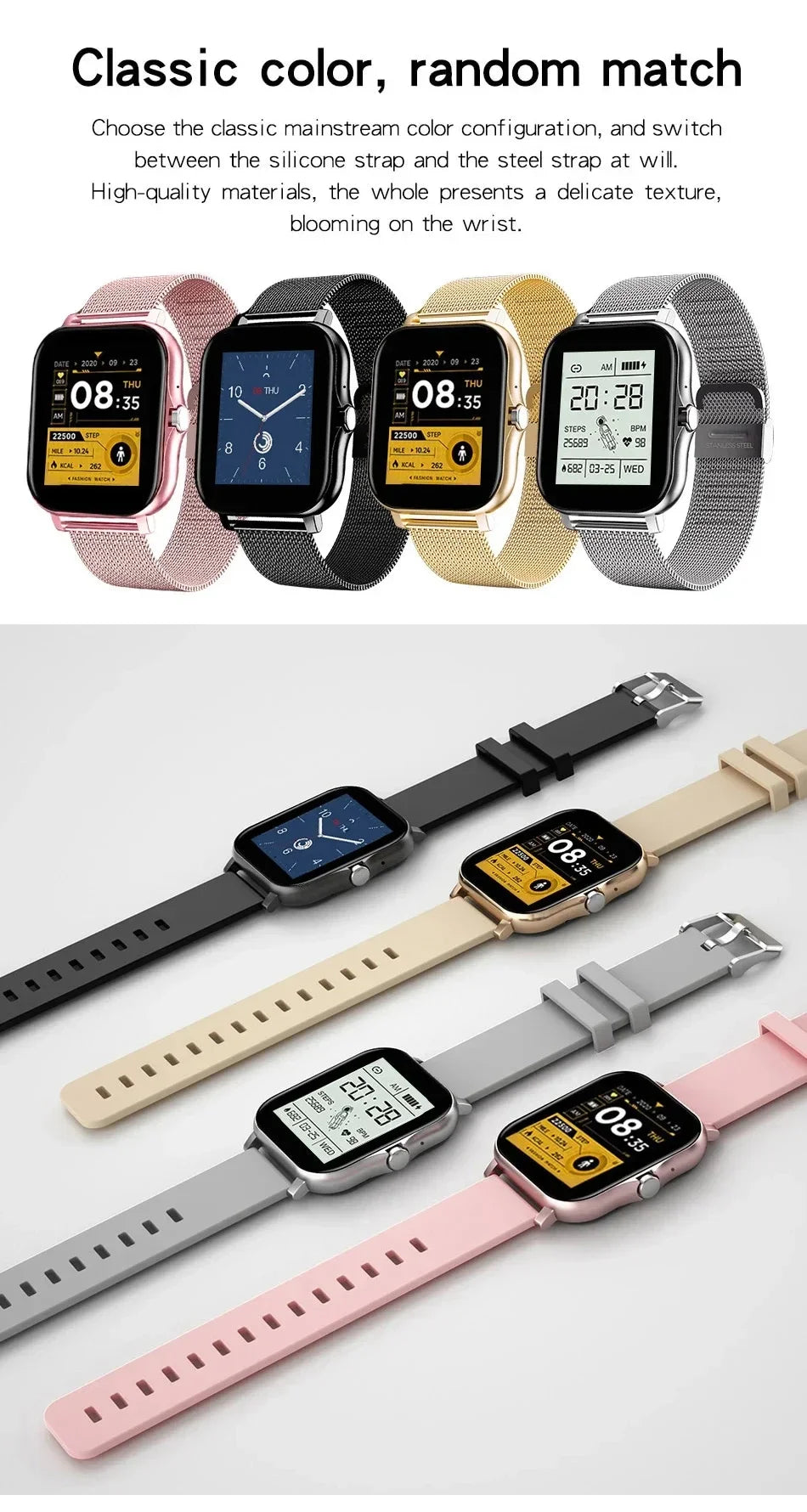 Smartwatch Lenovo – Ecrã Touch Completo, Chamadas BT, Fitness, Unissexo