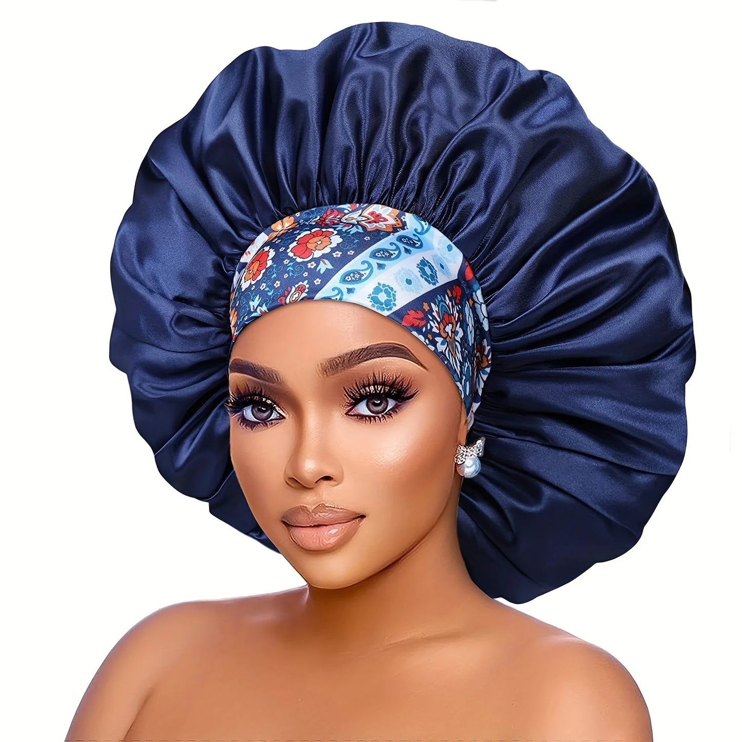 Touca de Cetim com Estampa Floral para Mulher – Conforto Noturno