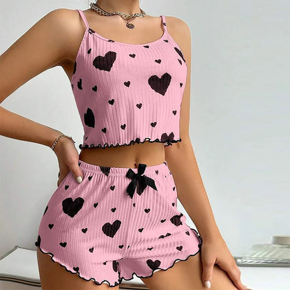 Conjunto de Pijama Feminino Verão — Top e Calções