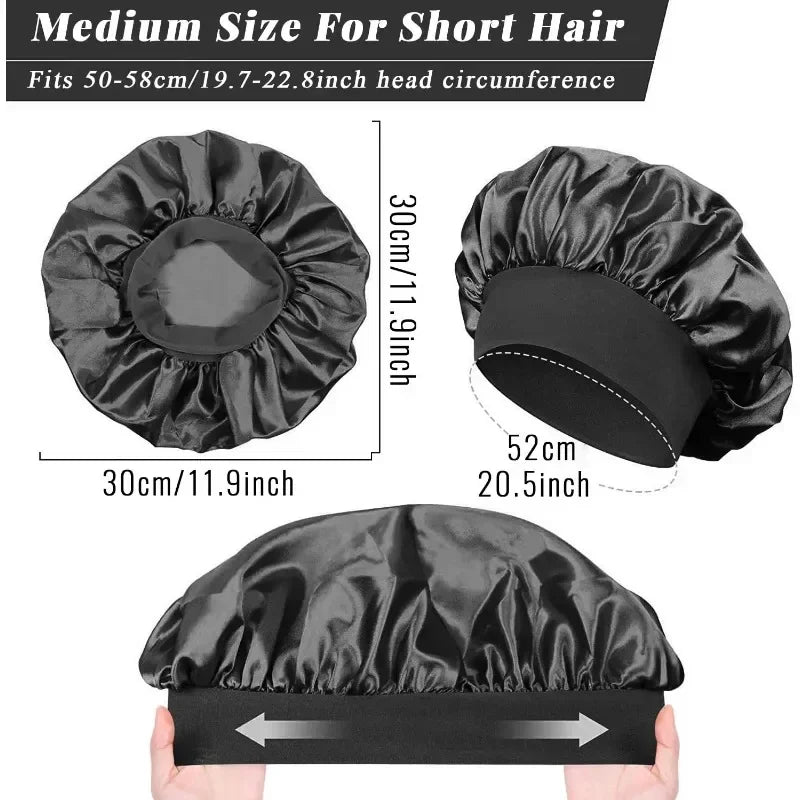 Touca de Cetim Grande para Cabelo Longo – Proteção Noturna