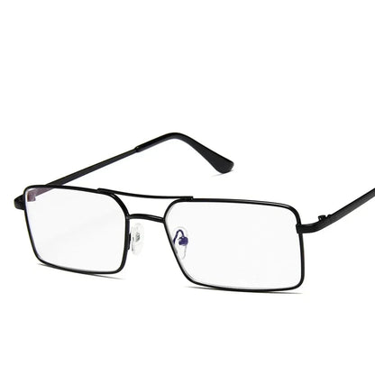 Óculos de Sol Quadrados Pequenos Vintage – Metal, Unissexo, Dupla Ponte