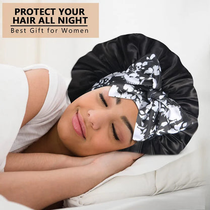 Boné com Laço de Renda Boné de Cabelo Elástico para Dormir Touca de Noite Toucas de Chuveiro e Banho para Mulheres