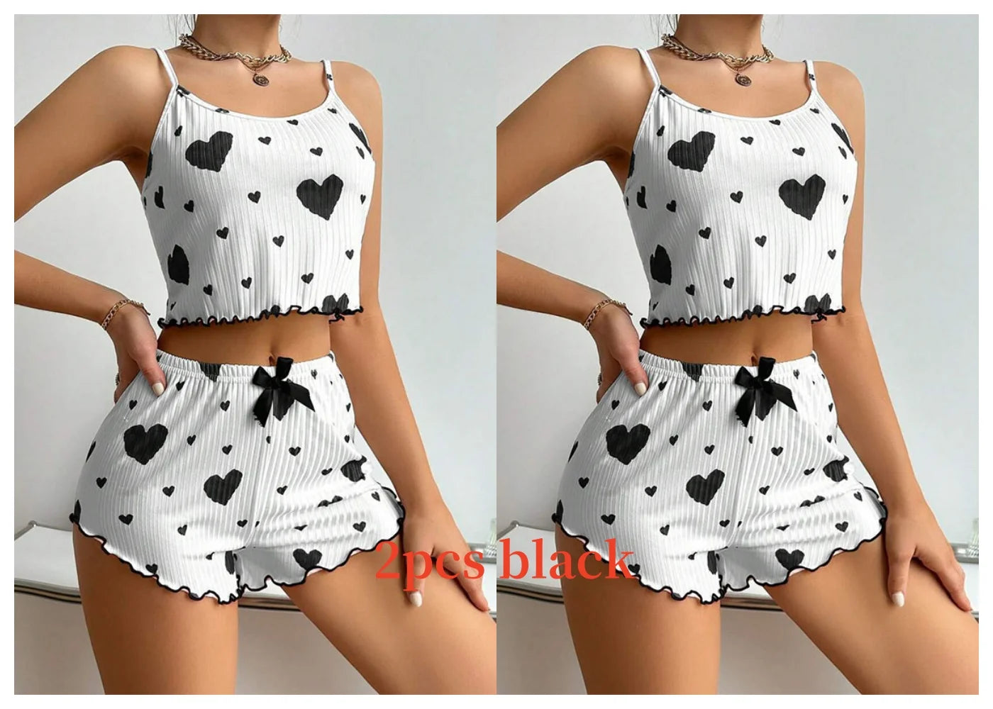 Conjunto de Pijama Feminino Verão — Top e Calções