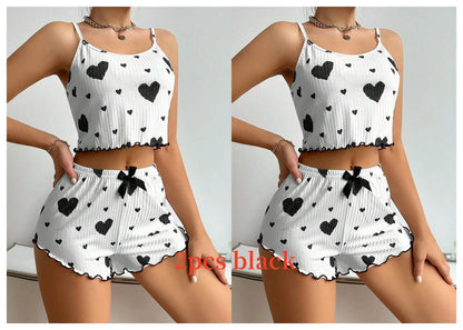 Conjunto de Pijama Feminino Verão — Top e Calções