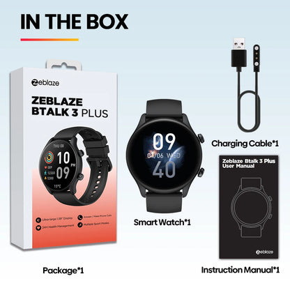Smartwatch Zeblaze Btalk 3 Plus – Chamadas, Ecrã 1.39" HD, Fitness, Unissexo
