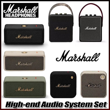Coluna Bluetooth Portátil Marshall – BT 5.0, IPX4, Graves Profundos, Exterior