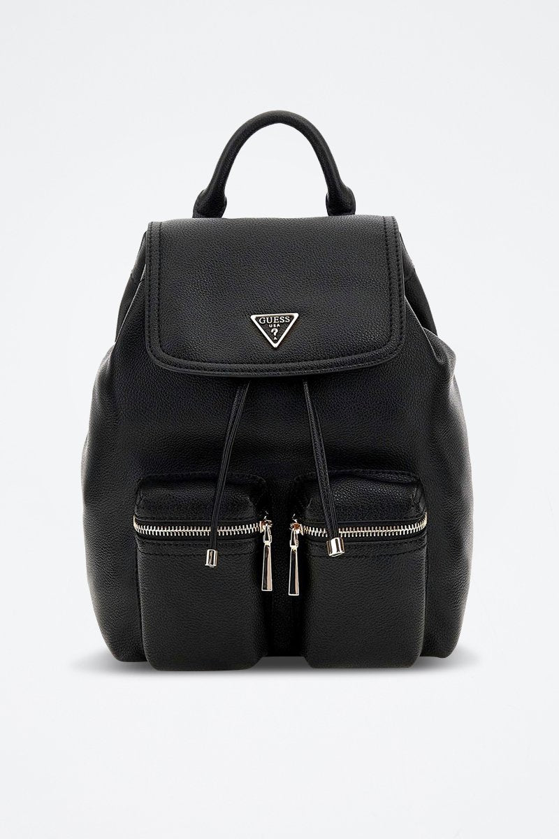 Mochila GUESS Bolsos Duplos com Alça Superior — Preto
