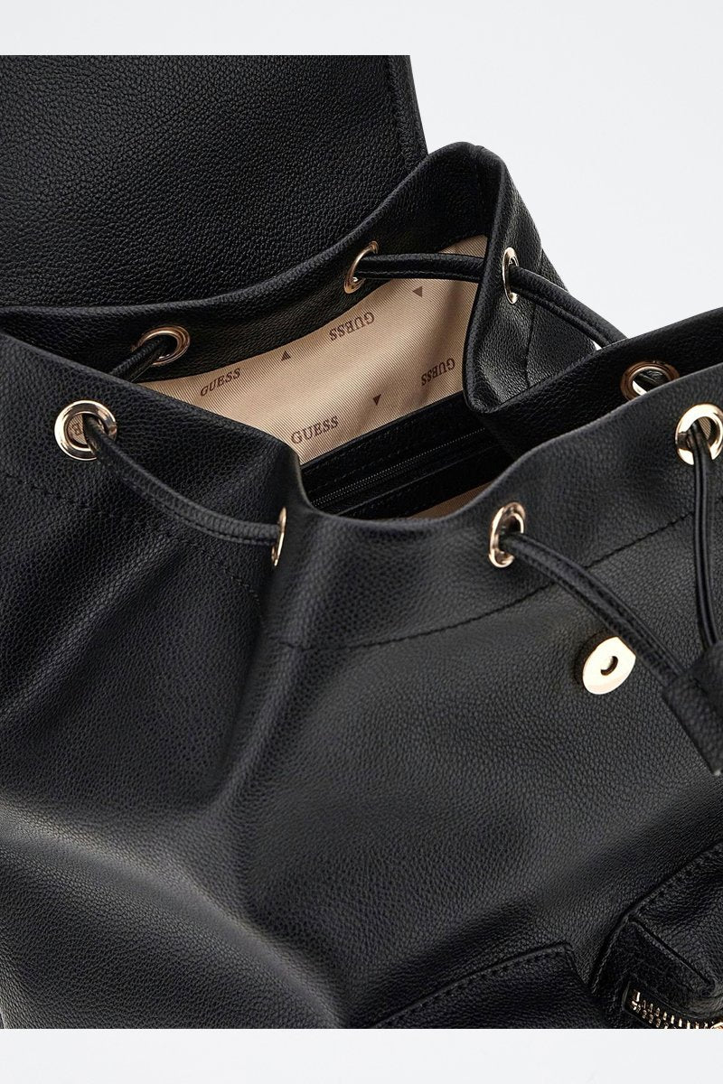Mochila GUESS Bolsos Duplos com Alça Superior — Preto