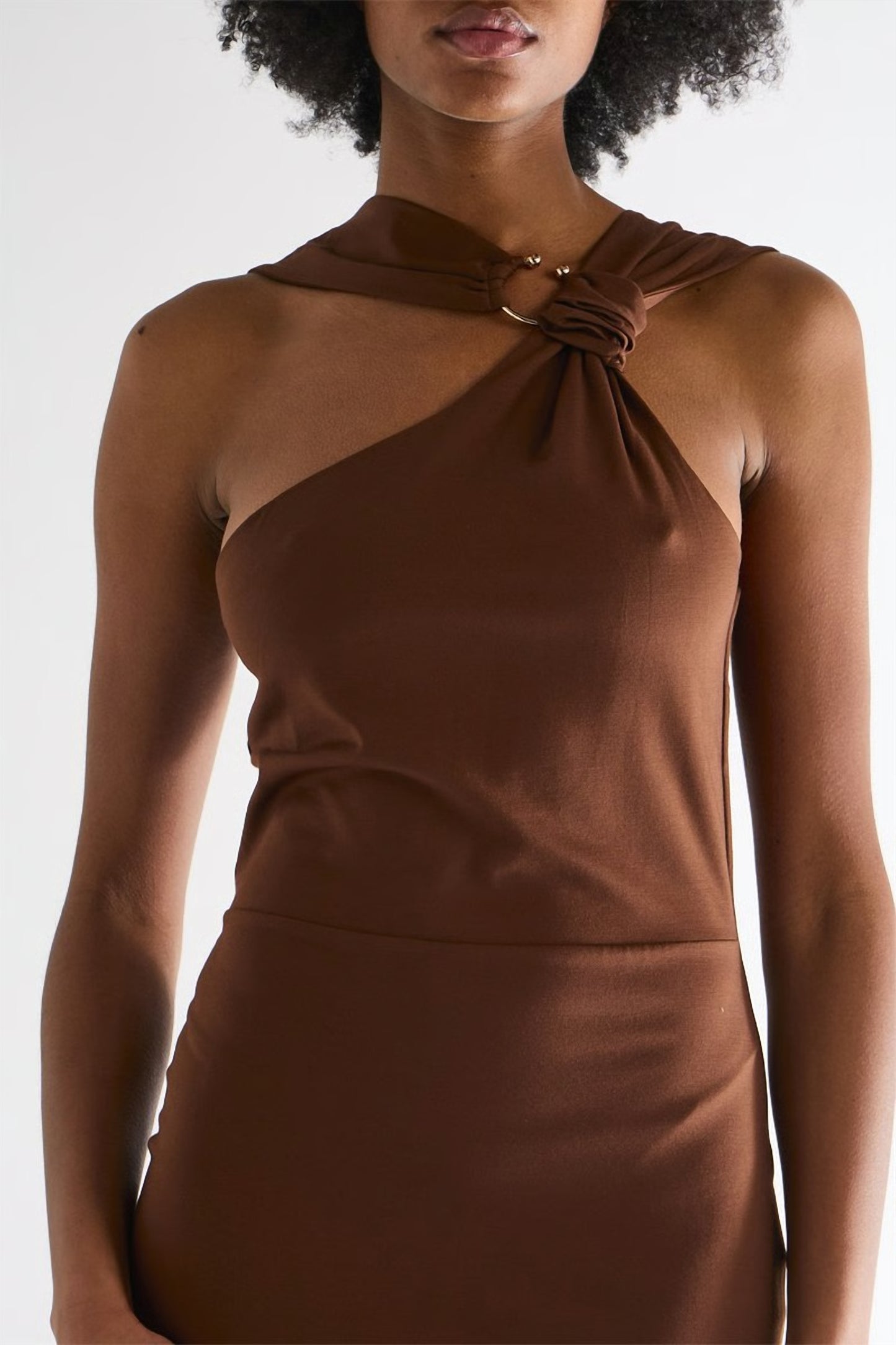 RINASCIMENTO, Vestido midi Castanho- Chocolate